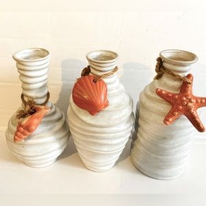 💎 Three Shell Theme Glass Vases.